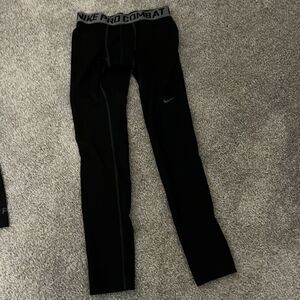 Black Nike women’s Compression tapered stretch Tights Pants L pro combat model